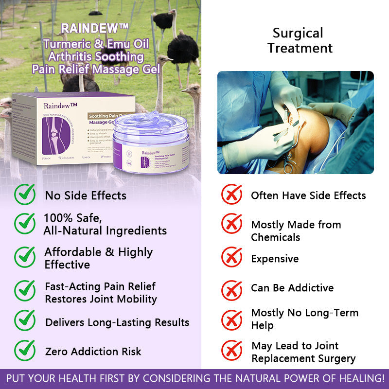👨⚕️American Orthopaedics (AAOS) Approved👨⚕️Raindew™ Turmeric & Emu Oil Arthritis Soothing Pain Relief Massage Gel👨⚕️American Orthopaedics (AAOS) Approved