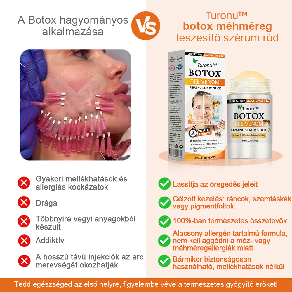 Az USA-ból készült és szállították✨Turonu™ Botox Bee Venom bőrfeszesítő szérumstick (🔥Utolsó NAP 70% KEDVEZMÉNY)💄