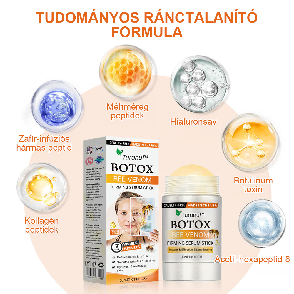 Az USA-ból készült és szállították✨Turonu™ Botox Bee Venom bőrfeszesítő szérumstick (🔥Utolsó NAP 70% KEDVEZMÉNY)💄