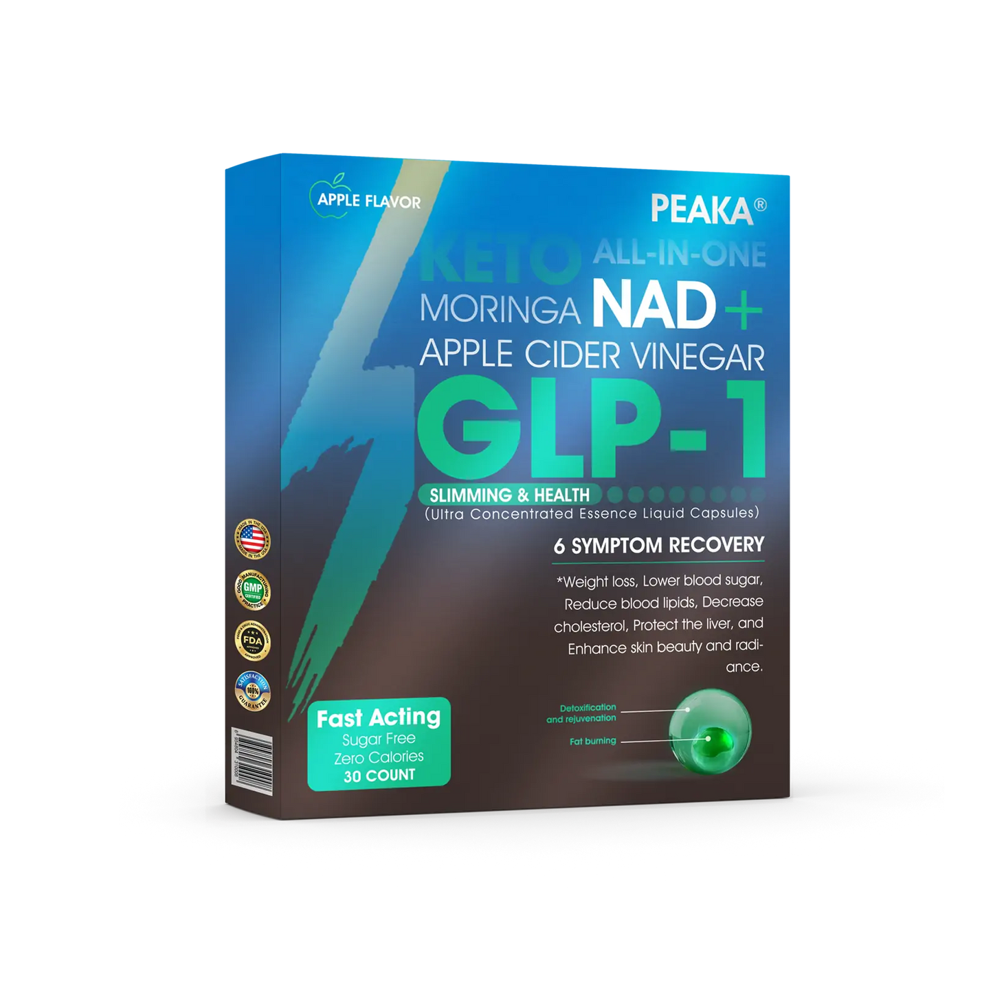Hivatalos, üzlet GLP-1 Fogyókúrás és Egészségügyi Ultra Koncentrált Esszencia Folyékony Gyöngyök - NAD+ Moringa & ACV & Keto BHB (✅gyors, hosszan tartó, kezeli a cukorbetegséget, az elhízást és a szív- és érrendszeri betegségeket)