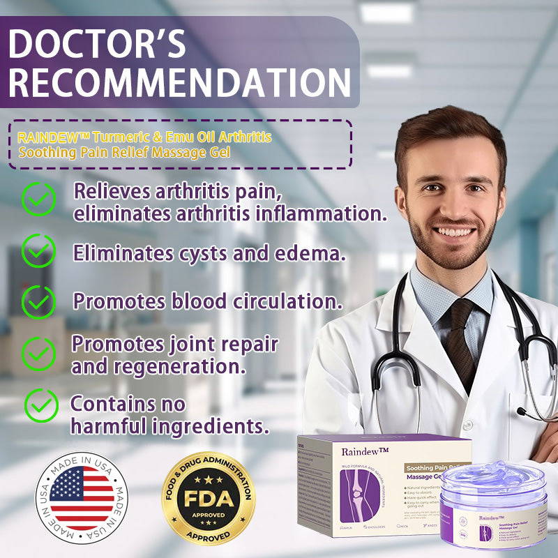 👨⚕️American Orthopaedics (AAOS) Approved👨⚕️Raindew™ Turmeric & Emu Oil Arthritis Soothing Pain Relief Massage Gel👨⚕️American Orthopaedics (AAOS) Approved