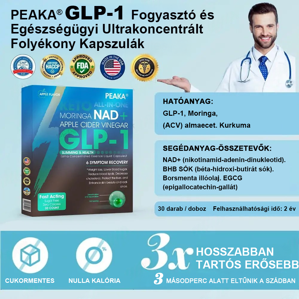 Hivatalos,  üzlet GLP-1 Fogyókúrás és Egészségügyi Ultra Koncentrált Esszencia Folyékony Gyöngyök - NAD+ Moringa & ACV & Keto BHB (✅gyors, hosszan tartó, kezeli a cukorbetegséget, az elhízást és a szív- és érrendszeri betegségeket)