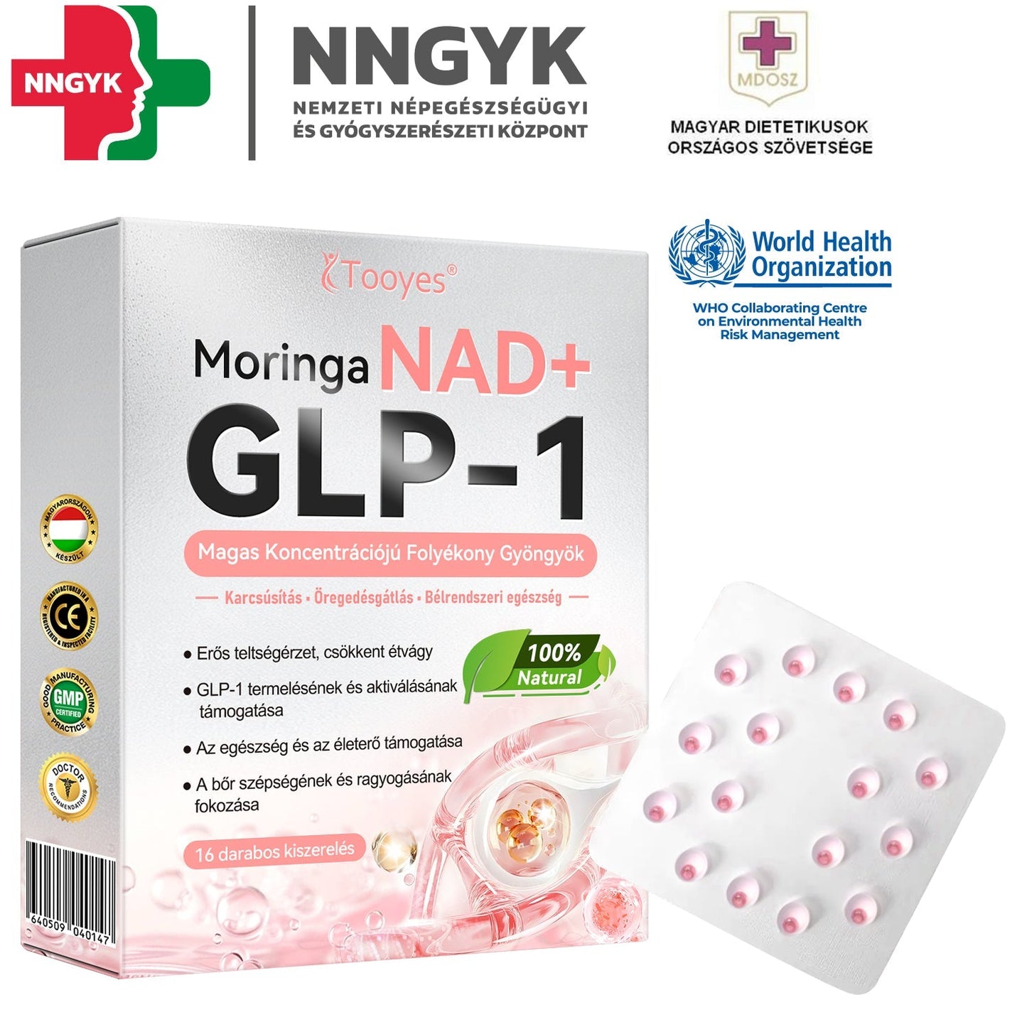 🔥🔥Tooyes® GLP-1 Magas Koncentrációjú Folyékony Gyöngyök – NAD+, Moringa, HCA összetevőkkel (Fogyás, Öregedésgátlás, Bél- és Immunrendszer támogatás, Vércukorszint egyensúly, Szív- és Agyegészség) ⚡