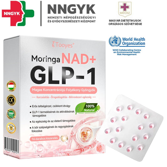 🔥🔥Tooyes® GLP-1 Magas Koncentrációjú Folyékony Gyöngyök – NAD+, Moringa, HCA összetevőkkel (Fogyás, Öregedésgátlás, Bél- és Immunrendszer támogatás, Vércukorszint egyensúly, Szív- és Agyegészség) ⚡