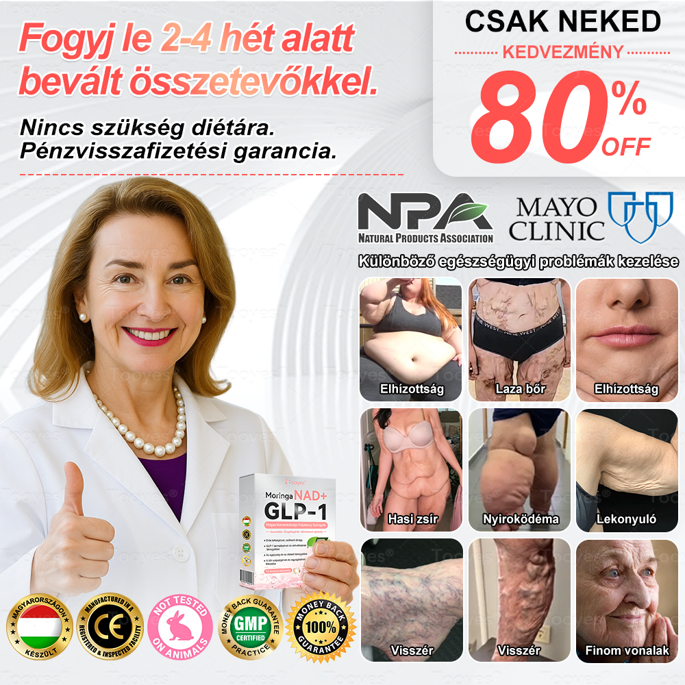 🔥🔥Tooyes® GLP-1 Magas Koncentrációjú Folyékony Gyöngyök – NAD+, Moringa, HCA összetevőkkel (Fogyás, Öregedésgátlás, Bél- és Immunrendszer támogatás, Vércukorszint egyensúly, Szív- és Agyegészség) ⚡