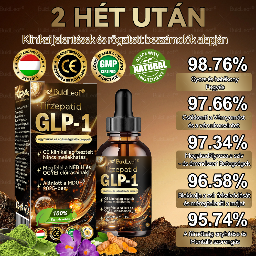 ⭐A Mayo Clinic által ajánlott | Hivatalos üzlet | BuildLeaf® GLP-1 Moringa Fogyókúrás és Egészségfokozó cseppek 🔥 (Élelmiszer-minőségű zsírégető – Az Obesity Society fejlesztése)