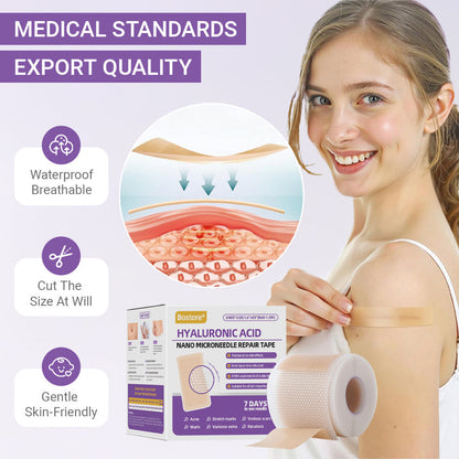 A bőr bizalmának kezdete itt van ✅ Bosstore® Hialuronsav Nano Mikrotűs Javító Tapasz ✴️ Különféle hegekre, striákra, foltokra, keloidokra, keratózisra, aknéra, égési sérülésekre, szemölcsökre, bőrcímkékre és visszértágulatokra.