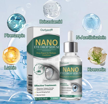👩‍⚕️Ourlyard® Nano szemcsepp szérum ✅FDA által jóváhagyott (Alkalmas presbyopia, száraz szem szindróma, glaukóma és szürkehályog esetén) 👀