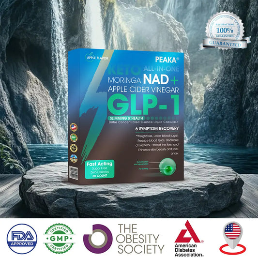 Hivatalos,  üzlet GLP-1 Fogyókúrás és Egészségügyi Ultra Koncentrált Esszencia Folyékony Gyöngyök - NAD+ Moringa & ACV & Keto BHB (✅gyors, hosszan tartó, kezeli a cukorbetegséget, az elhízást és a szív- és érrendszeri betegségeket)